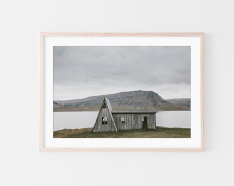 Islanda Wall Art, Cabin Wall Art, Stampe d'arte, Stampa murale minimalista, Arredamento murale scandinavo moderno, Lunatico, Fotografia di viaggio