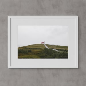 Ingjaldshóll, Iceland Wall Art, Icelandic Church, Fine Art Print, Minimalist Wall Art Print, Modern Scandinavian Wall Decor, Landscape Print