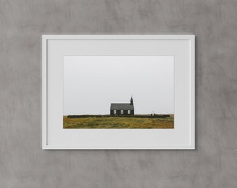 Black Church of Buðir, Iceland Wall Art, Fine Art Print, Minimalist Wall Art Print, Modern Scandinavian Wall Decor, Travel Photography