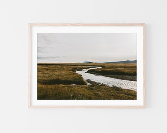 Icelandic River, Iceland Wall Art, Fine Art Prints, Minimalist Wall Art Print, Modern Scandinavian Wall Decor, Travel Photography, Nature