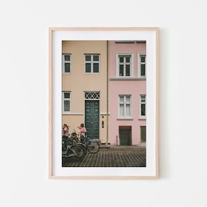 Copenhagen, Denmark Wall Art, Colorful Houses, Fine Art Prints, Minimalist Wall Art Print, Modern Scandinavian Wall Decor, Pastel, Gift