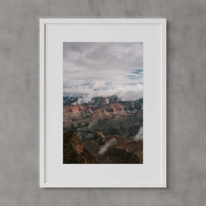 Molnigt Grand Canyon-tryck: Mather Point, Arizonas nationalpark