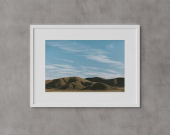 Rolling Hills Wall Art, California Wall Art, Fine Art Prints, Minimalist Wall Art Print, Modern Wall Decor, Moody, Desert Print, Landscape