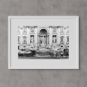 Rome, Trevi Fountain, Italy Wall Art, Italian Architecture, Black & White Photo, Roma, Europe, Fine Art Prints, Gift, Photography