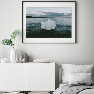 Jökulsárlón, Diamond Beach, Glacial Lagoon, Iceland Wall Art, Fine Art Print, Minimalist Wall Art Print, Modern Scandinavian Wall Decor image 2