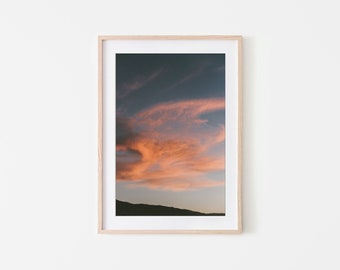 Joshua Tree Wall Art, California Sunset, Fine Art Print, Minimalist Wall Art Print, Modern Wall Decor, Moody, Desert, Cloudscape Photography