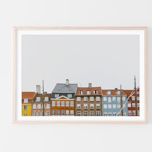Copenhagen, Denmark Wall Art, Nyhavn, Canal & Harbor, Fine Art Print, Minimalist Wall Art Print, Modern Scandinavian Wall Decor, Pretty City