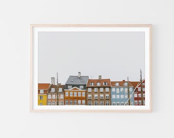 Copenhagen, Denmark Wall Art, Nyhavn, Canal & Harbor, Fine Art Print, Minimalist Wall Art Print, Modern Scandinavian Wall Decor, Pretty City