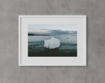 Jökulsárlón, Diamond Beach, Glacial Lagoon, Iceland Wall Art, Fine Art Print, Minimalist Wall Art Print, Modern Scandinavian Wall Decor