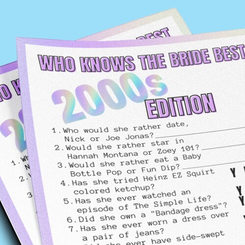 2000s Party Games Printable 00's Party Game Bundle Y2K Etsy Canada