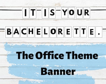 Baner na wieczór panieński w programie telewizyjnym The Office | Dekoracja na wieczór panieński i wieczór panieński | Tematyczne przyjęcie w biurze