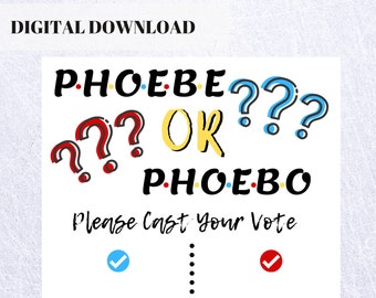 Vriendenthema Gender Reveal, Phoebe or Phoebo Vote (digitale download)