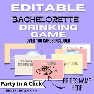 Juego de cartas personalizado / Juego de beber para despedidas de soltera / Regalo personalizado para la novia