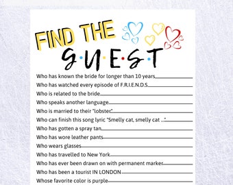 Freunde Brautpartyspiel | Finde den Gast Icebreaker (Digitaler Download)