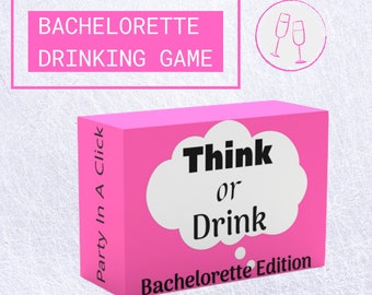 PRINTABLE Bachelorette Drinking Game, Think or Drink Drinking Games, Hen Party Games