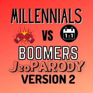 Family Games, Family Party Games, Boomers Vs Millennials JeoPARODY, Zoom Games, Family Night Games, Powerpoint Game PC + Mac