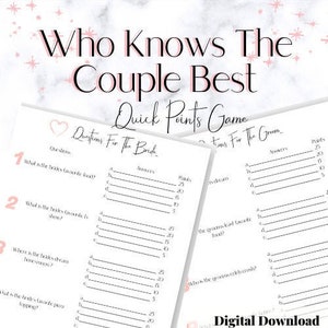Bachelorette Games Who Knows The Couple Best |Bridal Shower Games Who Knows The Bride Best | Family Feud Bachelorette | Bridal Shower Ideas