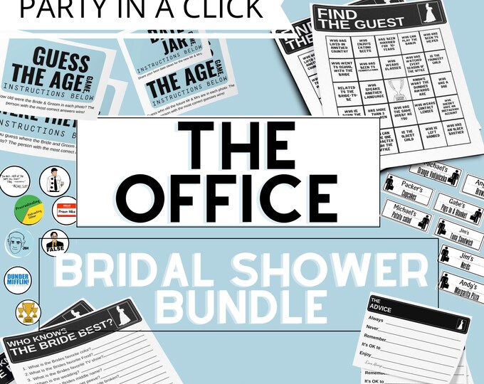 Office Themed Bridal Shower Game Bundle 5x7 Games Easy Digital Download