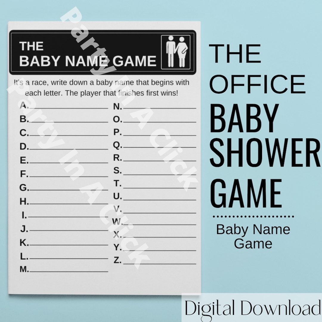 The Office TV Show Baby Shower Baby Name Game, the Office Baby Shower