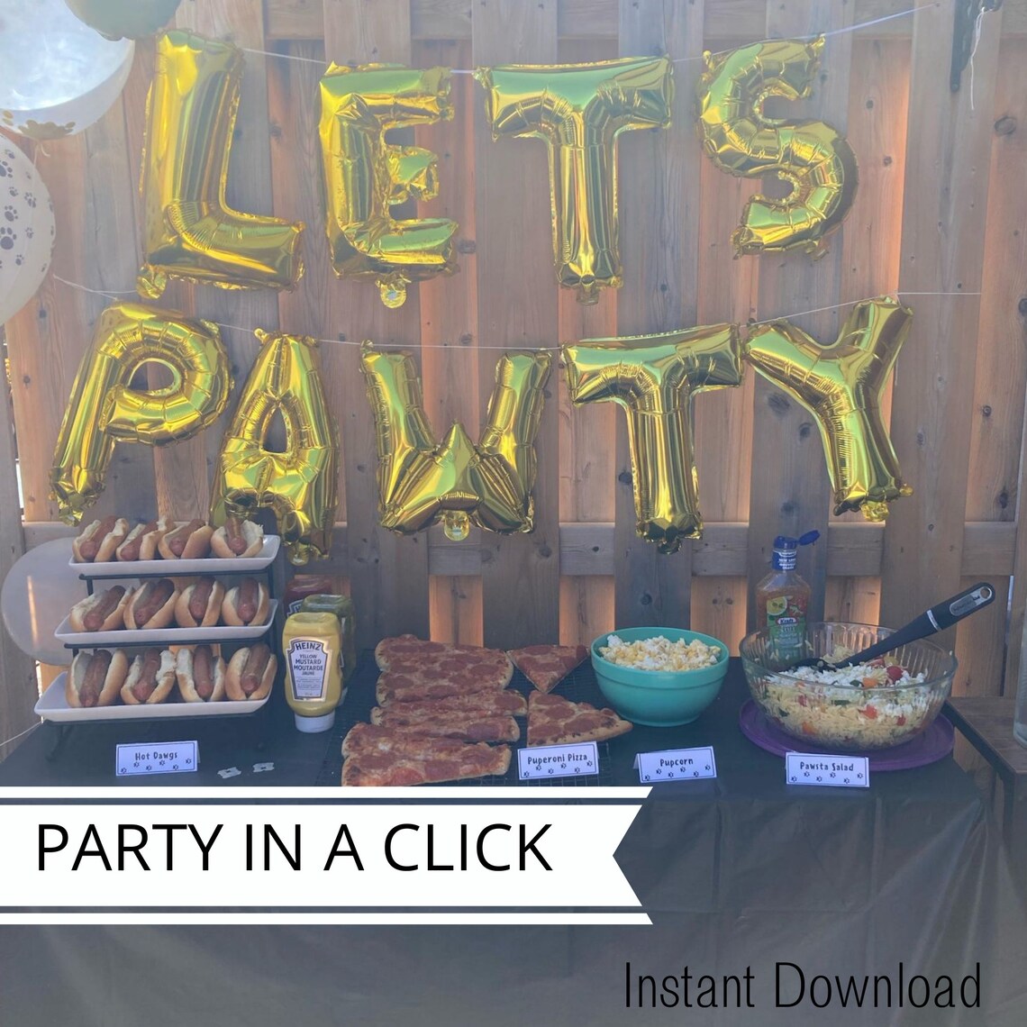 Dog Birthday Party Food Labels Dog Party Printables Puppy Etsy
