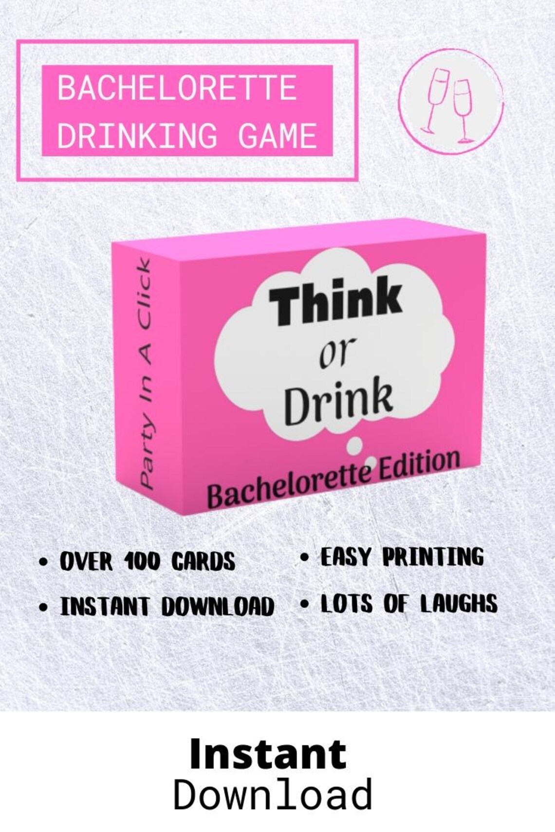 PRINTABLE Bachelorette Drinking Game Think or Drink Drinking - Etsy Canada