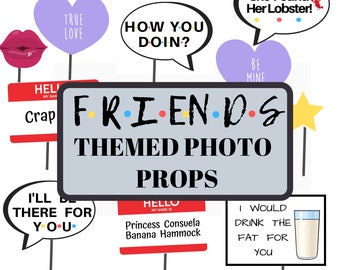 Friends Bachelorette Photo Booth Props | TV Show Theme (Digital Download)