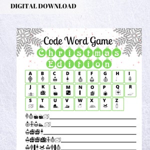 Christmas Games For Kids, Christmas Themed Fun Game, For The Whole Family, All Ages, Printable
