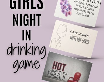 Girls Night In Drinking Game, Adult Party (Digital Download)