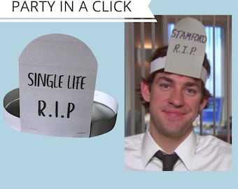 Dekoracje na wieczór panieński w biurze | RIP Single Life Hats (pobranie cyfrowe)
