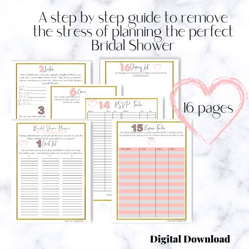 Bridal Shower Planner Printable Wedding Shower Planner - Etsy Canada