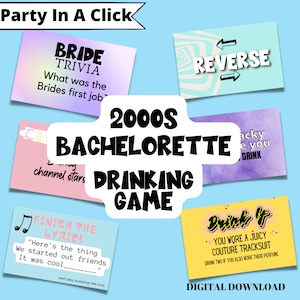 2000s Party | 2000 Theme Y2K Party Game | Y2K Bachelorette Drinking Games and y2k Decor | Retro Bachelorette |00s Party | Bachelorette Ideas