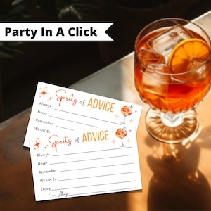 Aperol Spritz Themed, La Dolce Vita Bridal Shower, Thats Amore Party, Advice Cards, Love At First Spritz