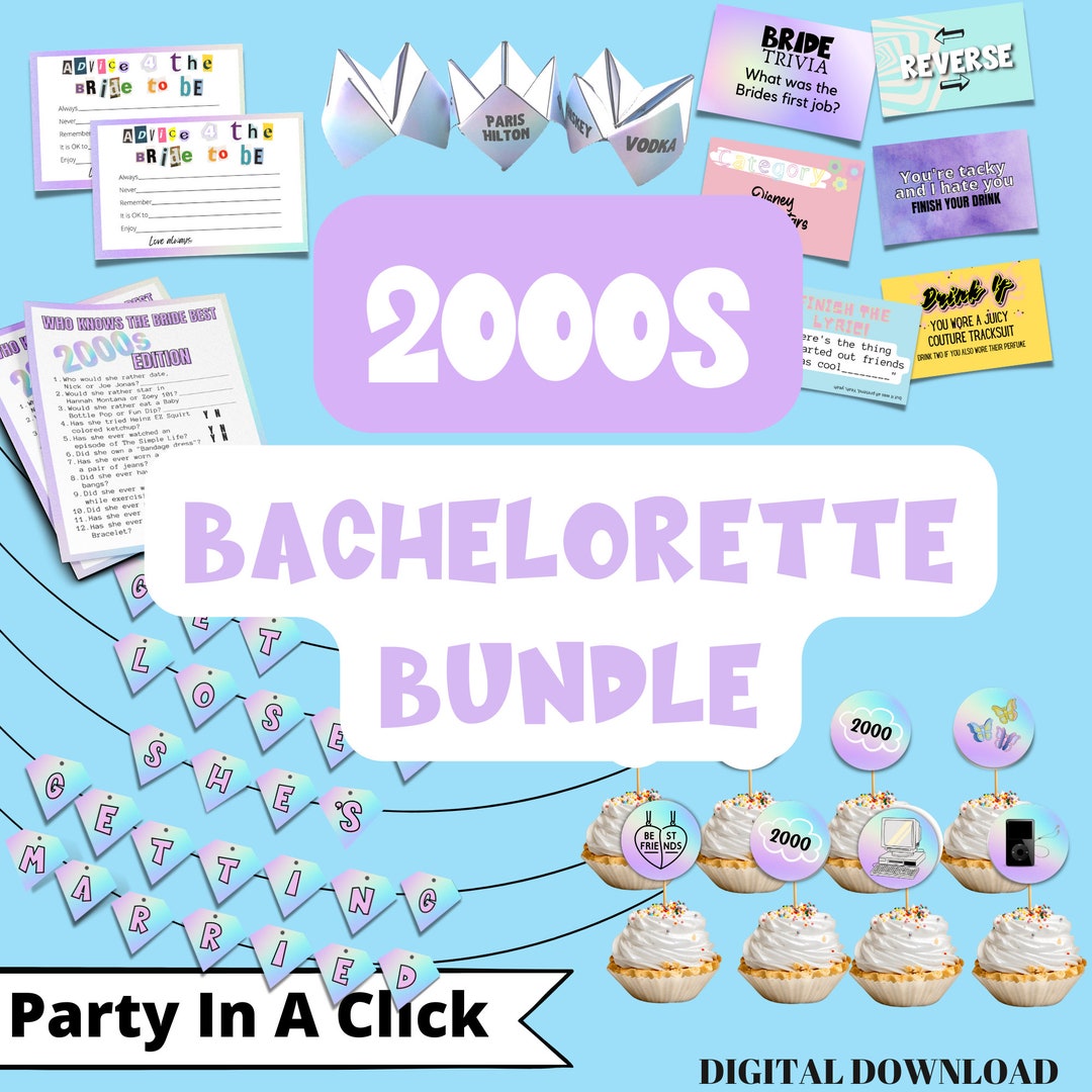 2000s Party 2000 Theme Y2K Bachelorette Bundle Y2K Bachelorette