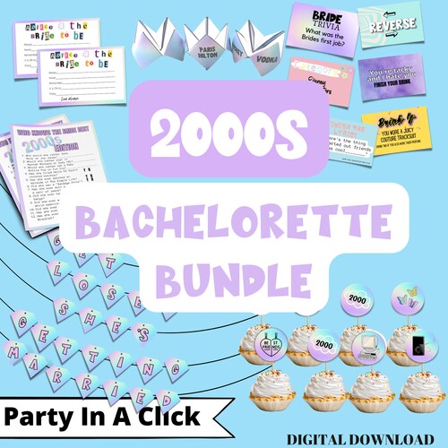 2000s Party 2000 Theme Y2K Bachelorette Bundle Y2K Etsy