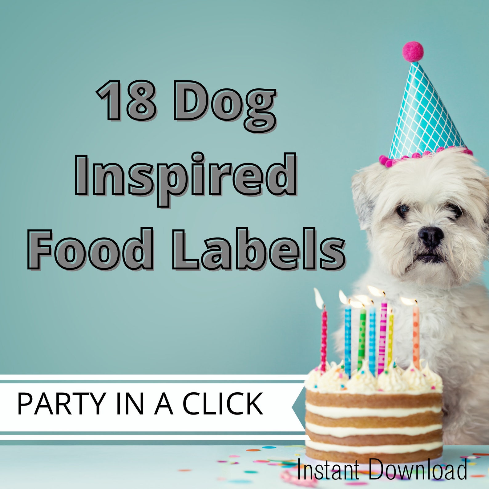 Dog Birthday Party Food Labels Dog Party Printables Puppy Etsy