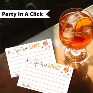 Aperol Spritz thema, La Dolce Vita bruids douche, That's Amore Party, blanco advieskaarten, liefde op de eerste Spritz