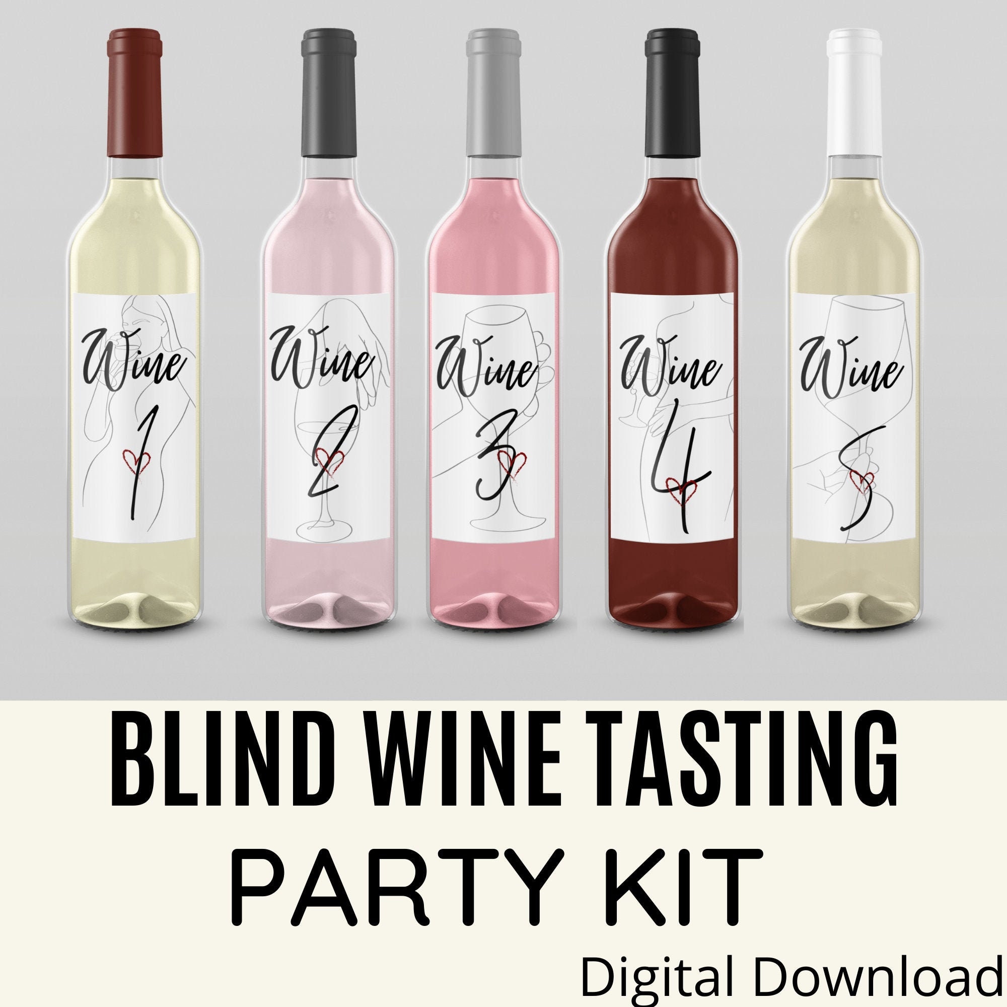 Blind Wine Tasting wine Tasting Party stay at Home virtual Etsy UK