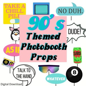 90s Themed Party Decorations | Nineties Retro Throwback | Photobooth Props Party Ideas |30th Birthday Theme Decorations |Bachelorette Decor