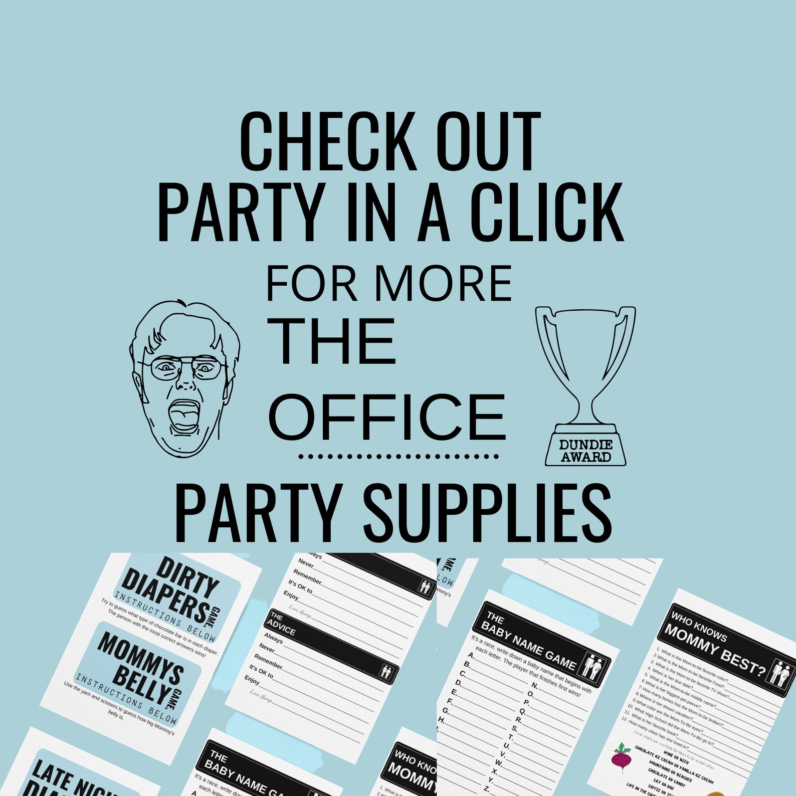 The Office TV Show Baby Shower Advice Cards, the Office Baby Shower