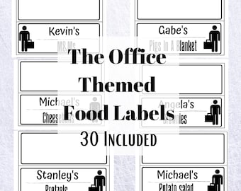 The Office Themed Food Labels Printable | The Office Theme Party Bachelorette Birthday Bridal Shower | Printable Labels | Party Decor
