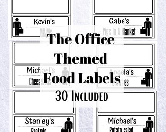 The Office Themed Food Labels Printable | The Office Theme Party Bachelorette Birthday Bridal Shower | Printable Labels | Party Decor