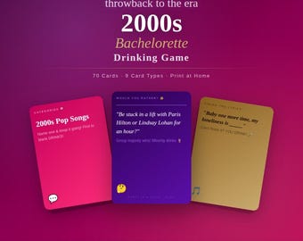 Y2K Bachelorette Party Game | 2000s Theme, Drinking Fun (Digital Download)