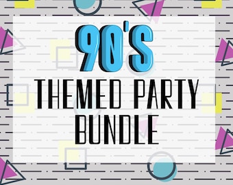 90s Themed Party Bundle| 90s Themed Drinking Game | Nineties Retro Throwback | 30th Birthday Party Ideas| Fun Drinking Games | Birthday Game