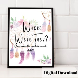 Dreamcatcher Themed Bridal Shower Games | Printable Party Games| Boho Theme | Where Were They