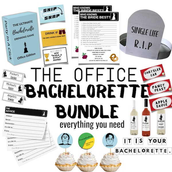 The Office Tv ShowThemed Bachelorette Party Bundle | Drinking Games Party Ideas | Hen Party Decor