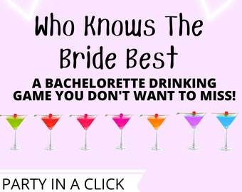 Juego de beber para la despedida de soltera: ¿Quién conoce mejor a la novia? (Descarga digital)