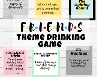Jeu à boire sur le thème des amis, jeux imprimables, téléchargement numérique, émission de télévision amis