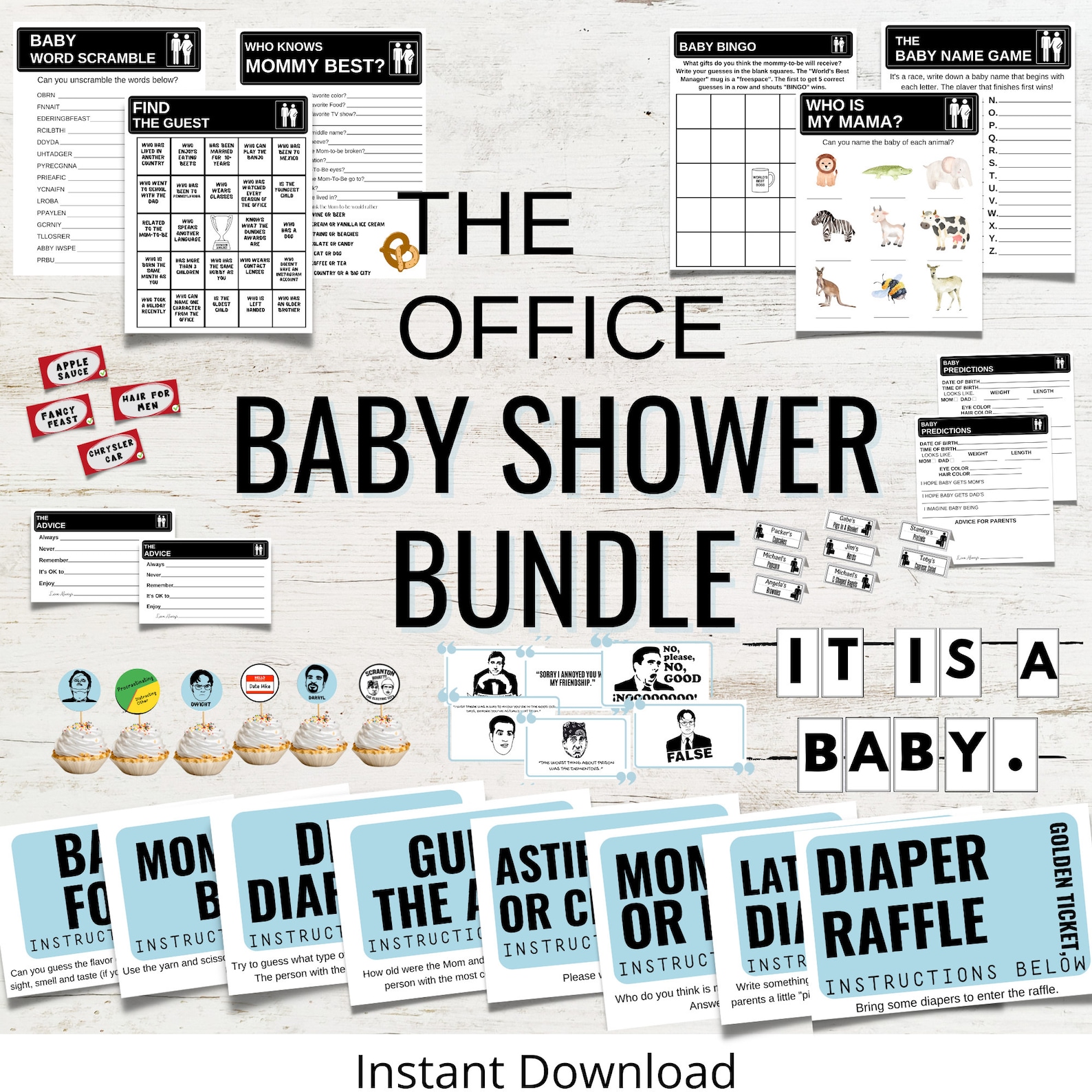 The Office TV Show Baby Bundle, the Office Baby Shower Decorations