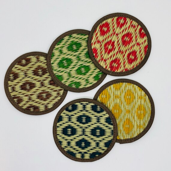 Tatami Coaster Set japanese Pattern Etsy