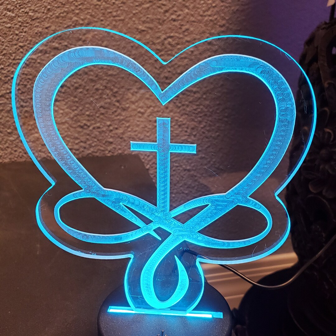 Acrylic Infinity Heart Night Light - Etsy